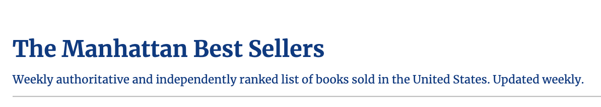 Announcing The Manhattan Best Seller List