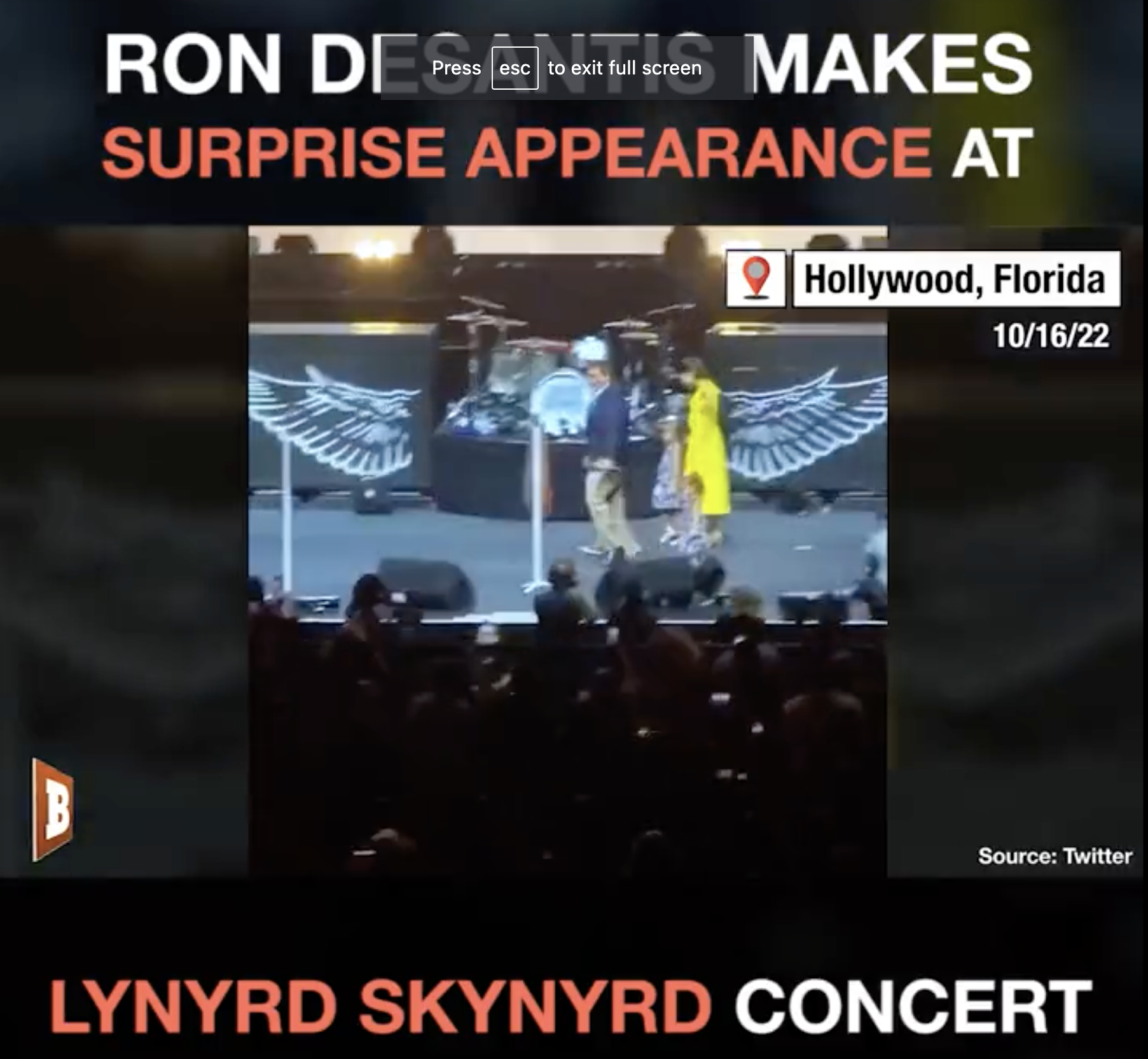 DeSantis Makes Appearance At Lynard Skynard Concert