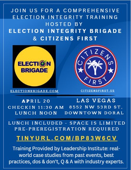 Election Integrity Brigade This Saturday!