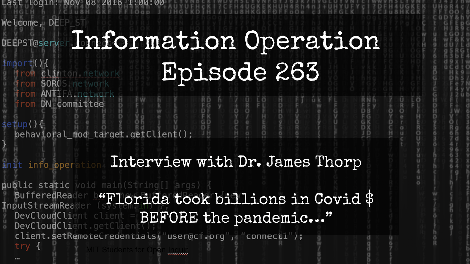 Dr. Thorp - Florida Took Covid Billions From HHS Six Months BEFORE Pandemic 9/3/24